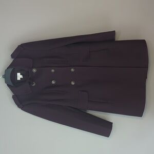 Wool Pea Coat Ann Taylor Loft Plum Wool Blend Pea Trench Coat, Size 12